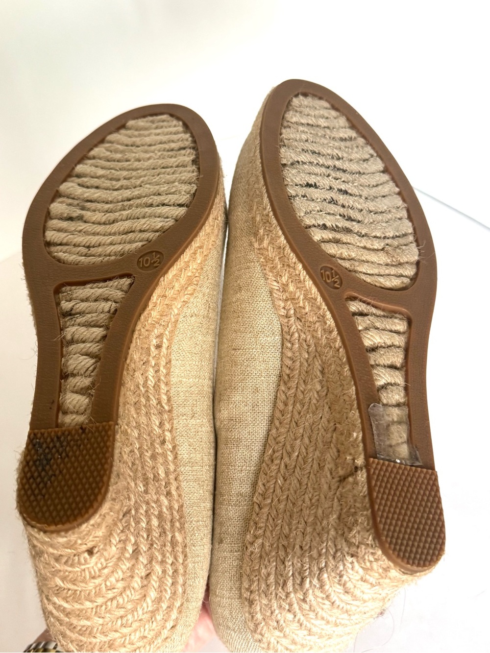 J.Crew Gold Shimmer Beige Espadrille Wedge Pumps size 11 - Picture 5 of 6